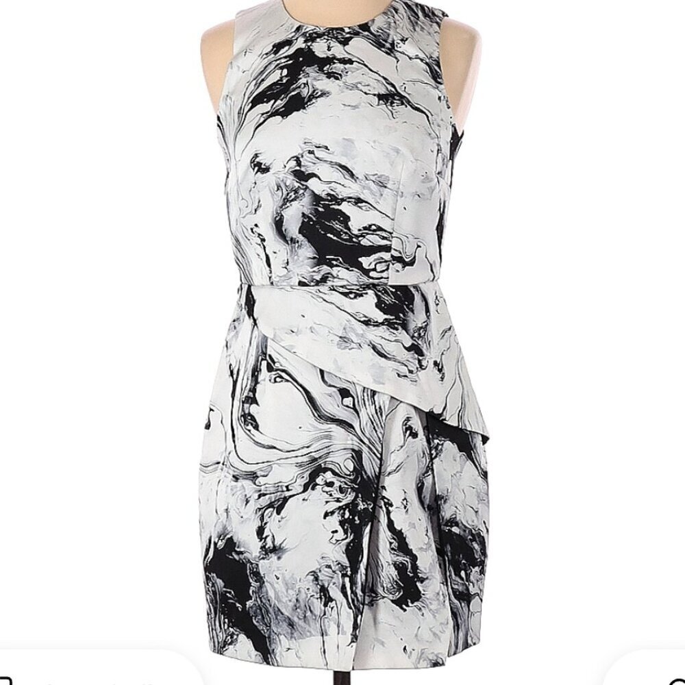 KEEPSAKE Marble overlay mini sleeveless dress women's size Medium (290)